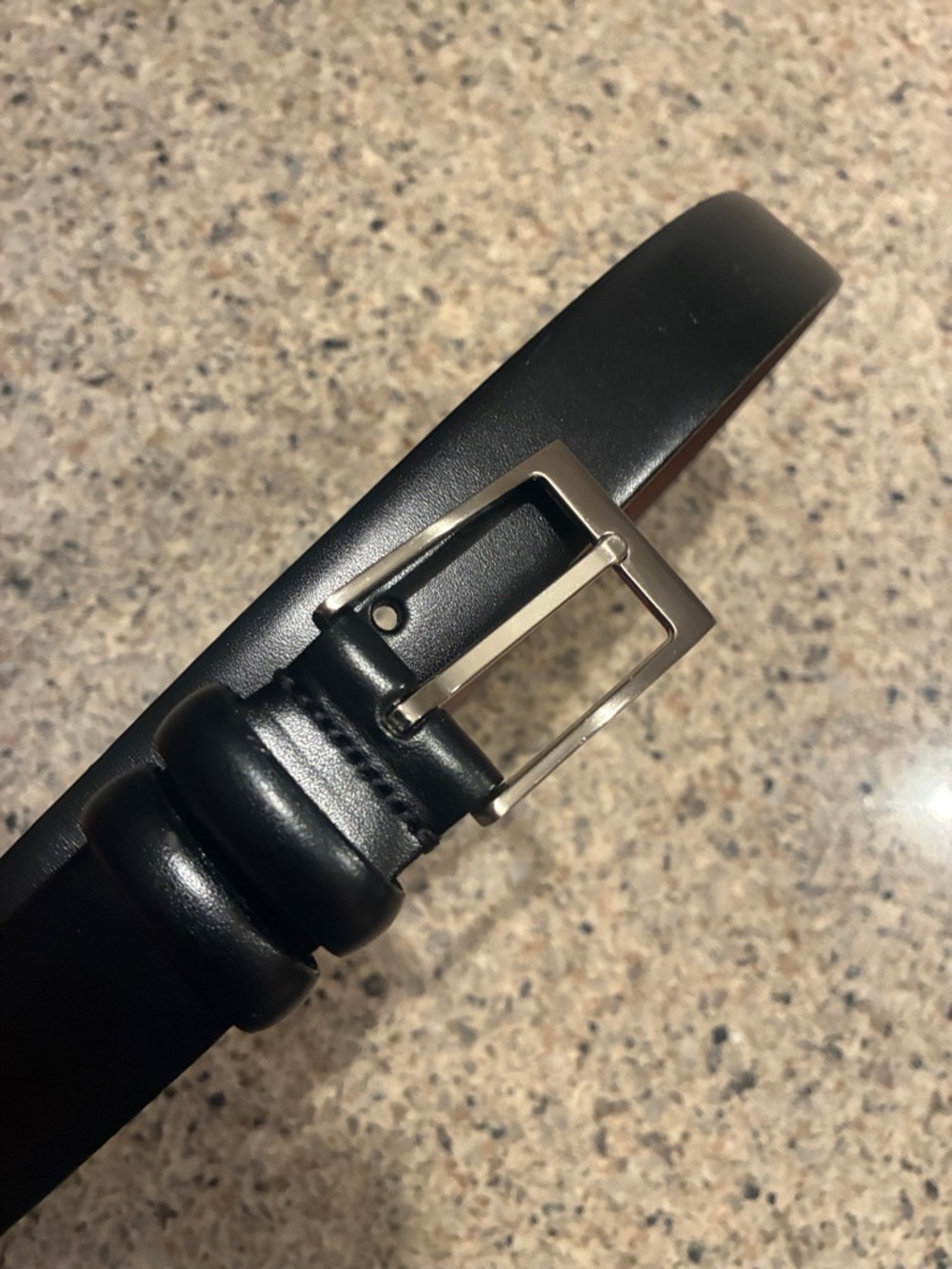 Men's 34 “Fatto a Mano in Italia”Black Leather Belt with Silver Buckle.NWOT